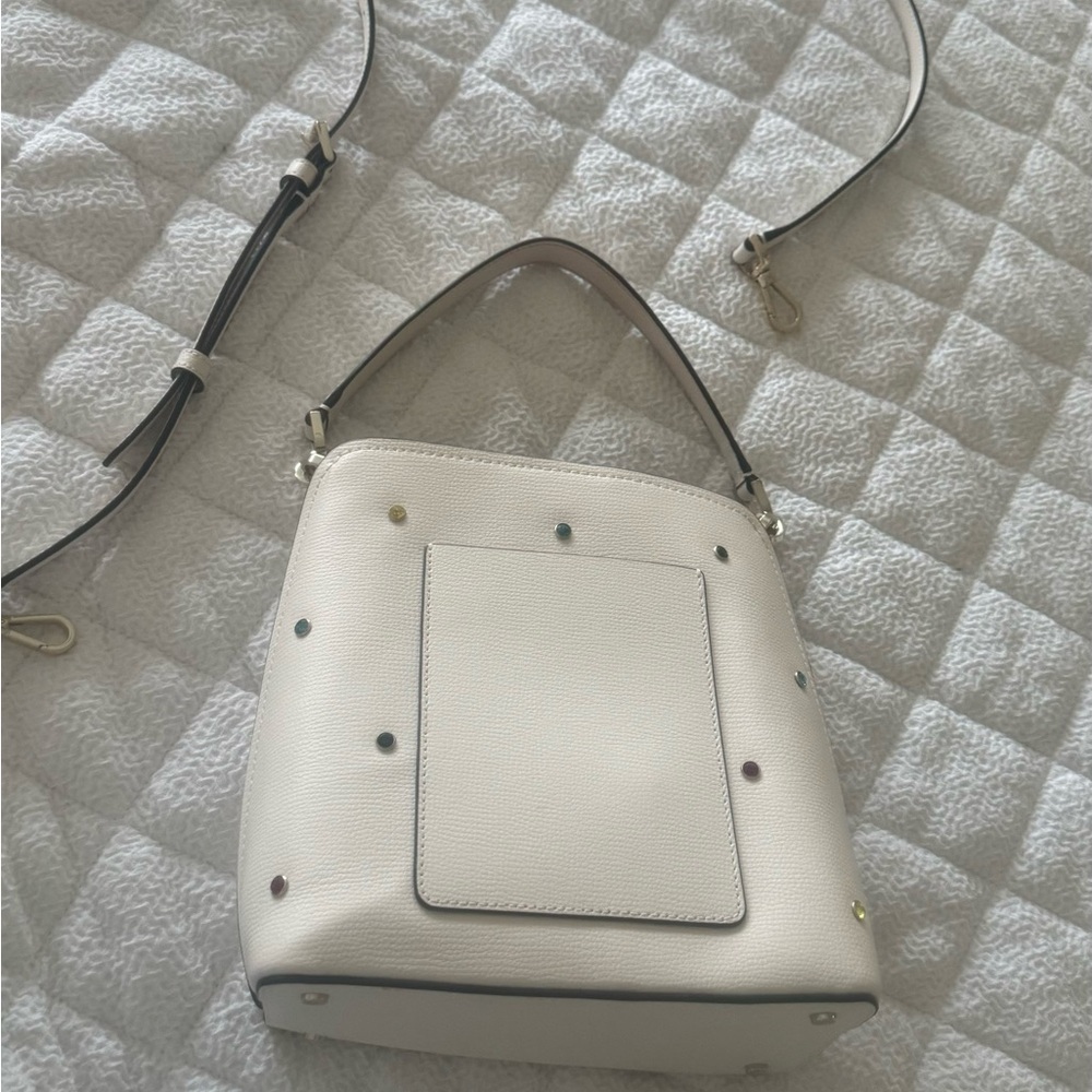Kate Spade Cream Shoulder Bag with Multicolor Studs - Picture 3 of 5